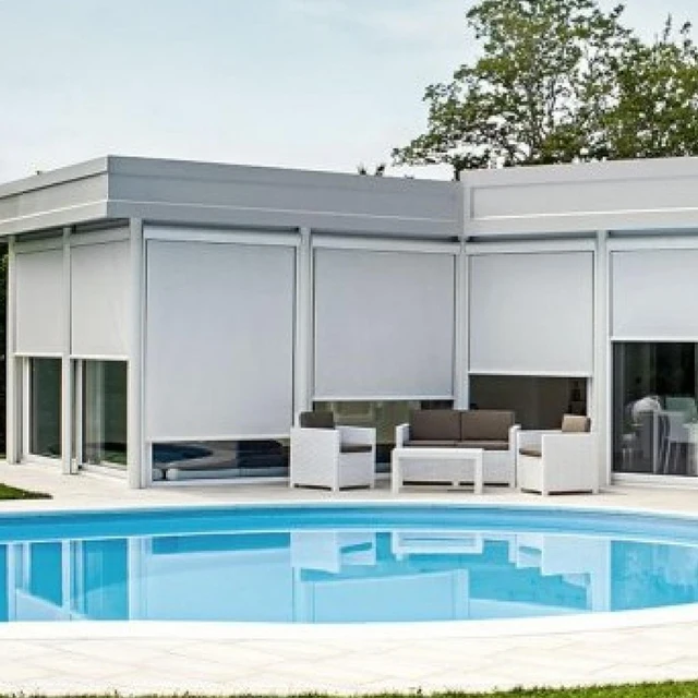 All sizes customized wholesale smart control waterproof shading roll up windproof outdoor blinds