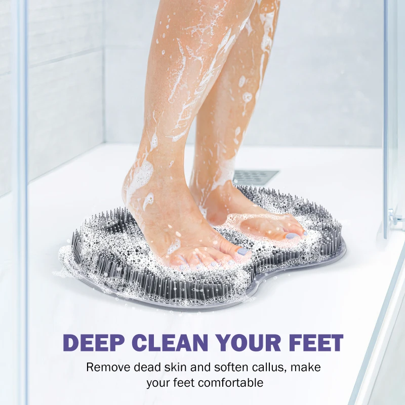Silicone Exfoliating Shower Foot Massager Scrubber Foot Back Cleaner