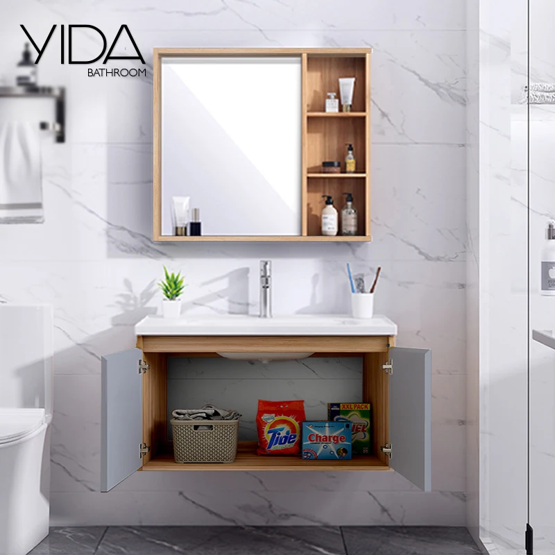 Горячая Распродажа настенный маленький готовый Простой дешевый современный шкаф для ванной комнаты с зеркалом