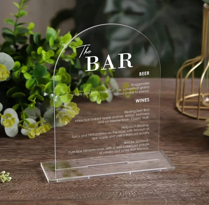 Arch Acrylic Table Sign for Wedding, Acrylic Table Numbers Signages ...
