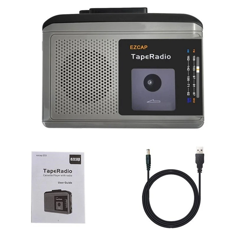 Portable English Learning Tape Converter Built-in Speaker Small FM AM Radio Retro Music Converter for Students