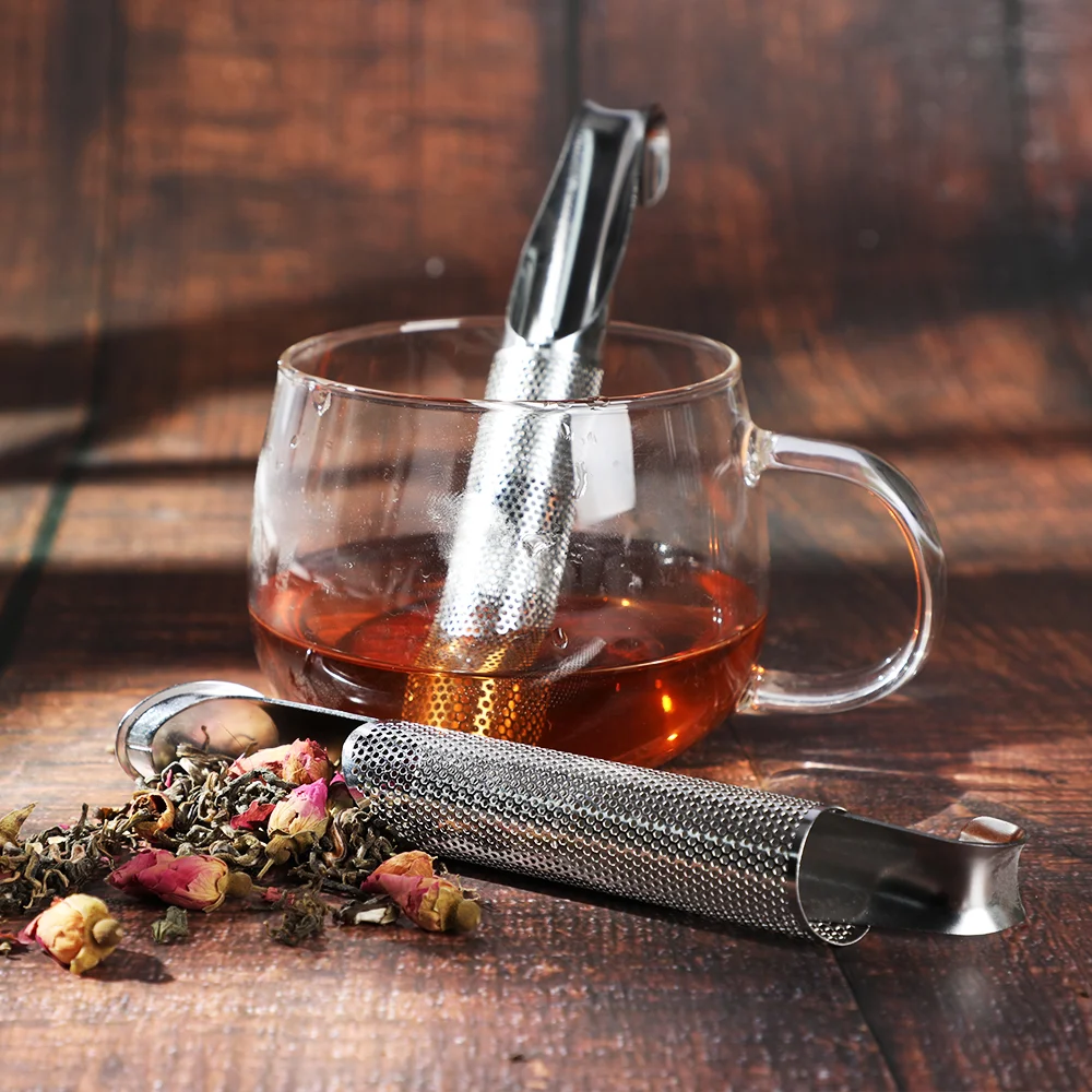 Pipe Tea Strainer Cylindrical Mesh Tea Filter Stainless Steel Unique Tube Tea Stick Infuser
