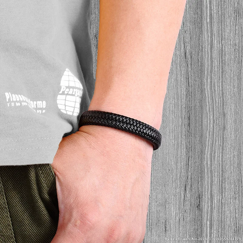 Bracciale Zancan Da Uomo In Argento Oro Rosa E Silicone Nero Intrecciato Exb931r Ti - Foto 10