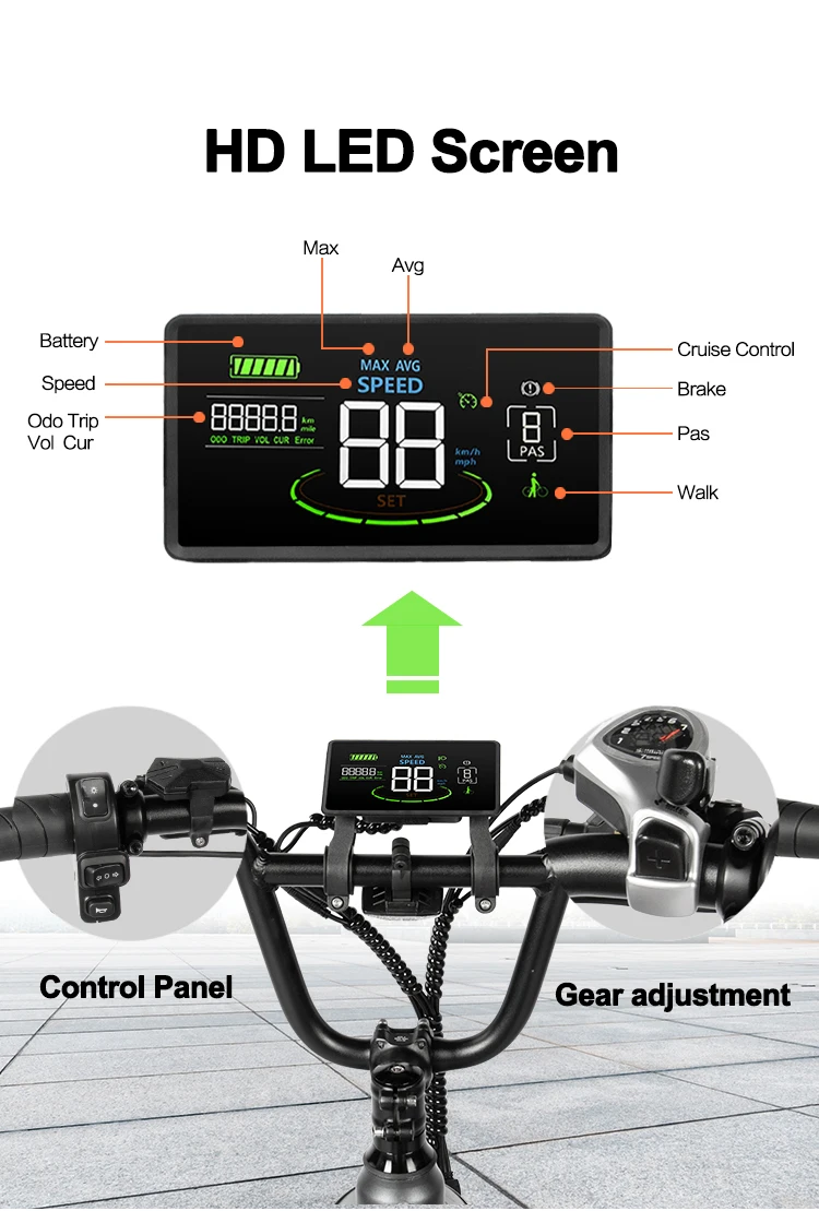 V50 Ebike Upgrade Fat Tire Mountain Off-road Ebike Sport Electric E ...