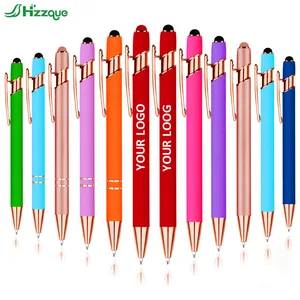 Promotional Custom Logo Mobile Phone Ballpoint for Stylus Pen Cheap Aluminum Touch Screens Soft Rubber Metal Material