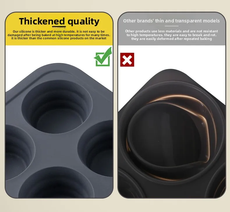 Silicone Muffin Cup Mold with Frame 12 Round Cake Baking Plate Oven Baking Mold Pudding Jelly Mold Non-Stick Reusable manufacture