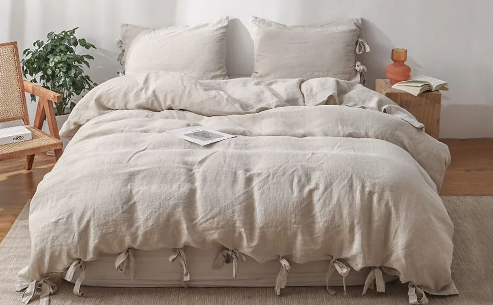 Wholesale Customization Flax French Linen 100 Linen Duvet Cover Sets