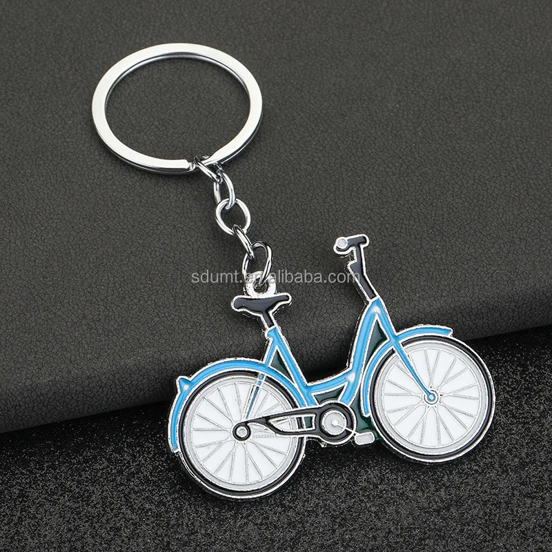 Hot Selling Fashion Dynamic Bicycle Metal Pendant Bicycle Badge Key