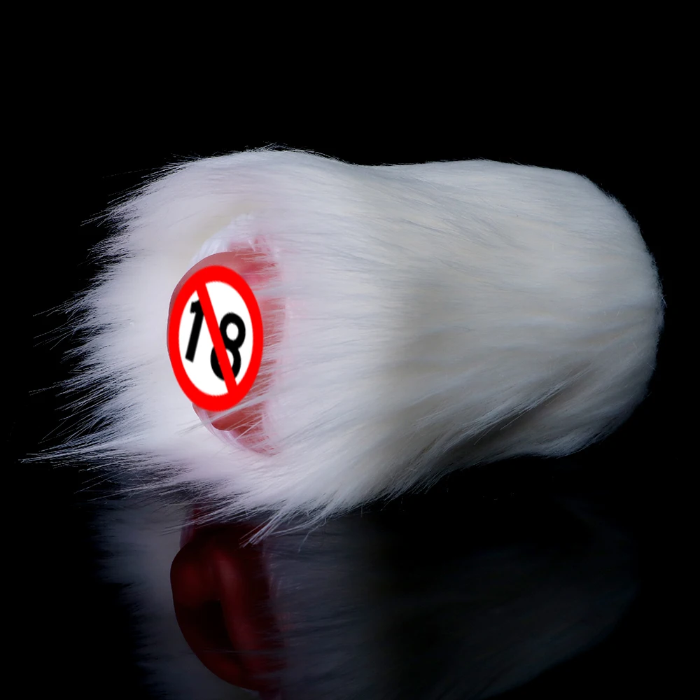 GEEBA Simulation Animal Fantasy Silicone Dog Masturbator Pocket Pussy Stroker with Animal Fur Fantasy Sex Plush Toys for Men