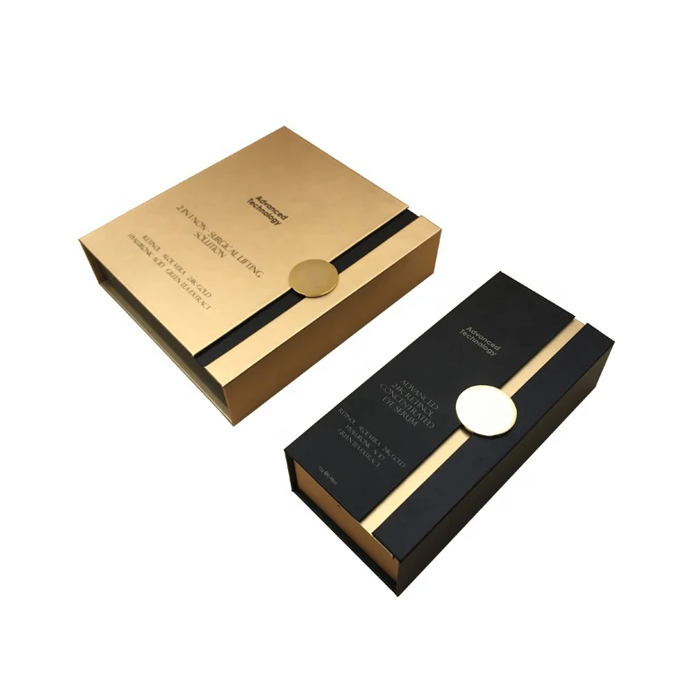 Luxury Empty Black Color Kraft Storage Beauty Cosmetics Cream Box Set Packaging for Cosmetic