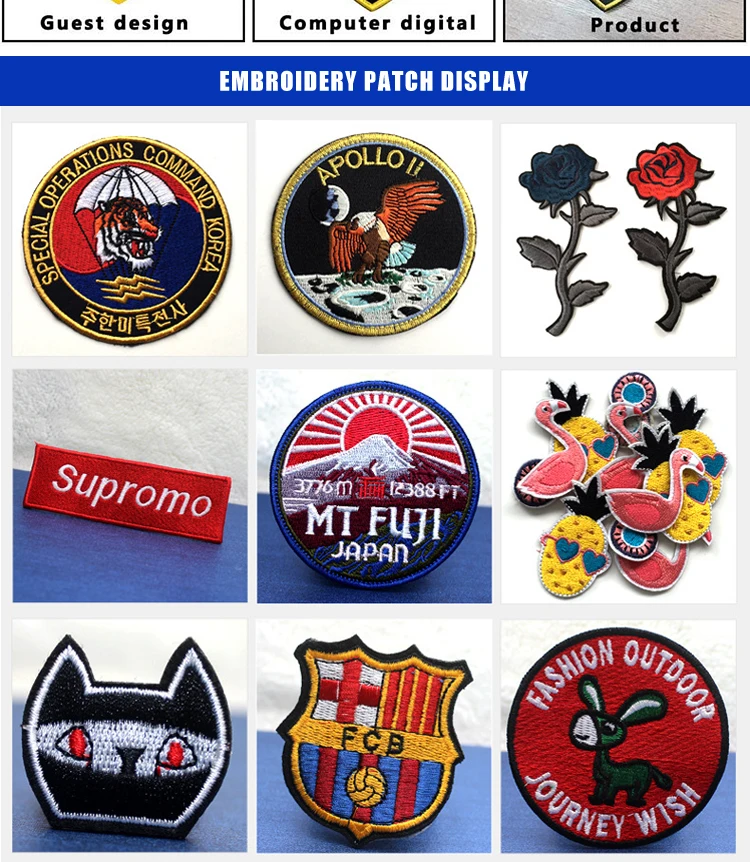 Custom Heat Press 3d Puff Logo Badges Embroidered Patch Sew On Iron On Clothing Patches Custom
