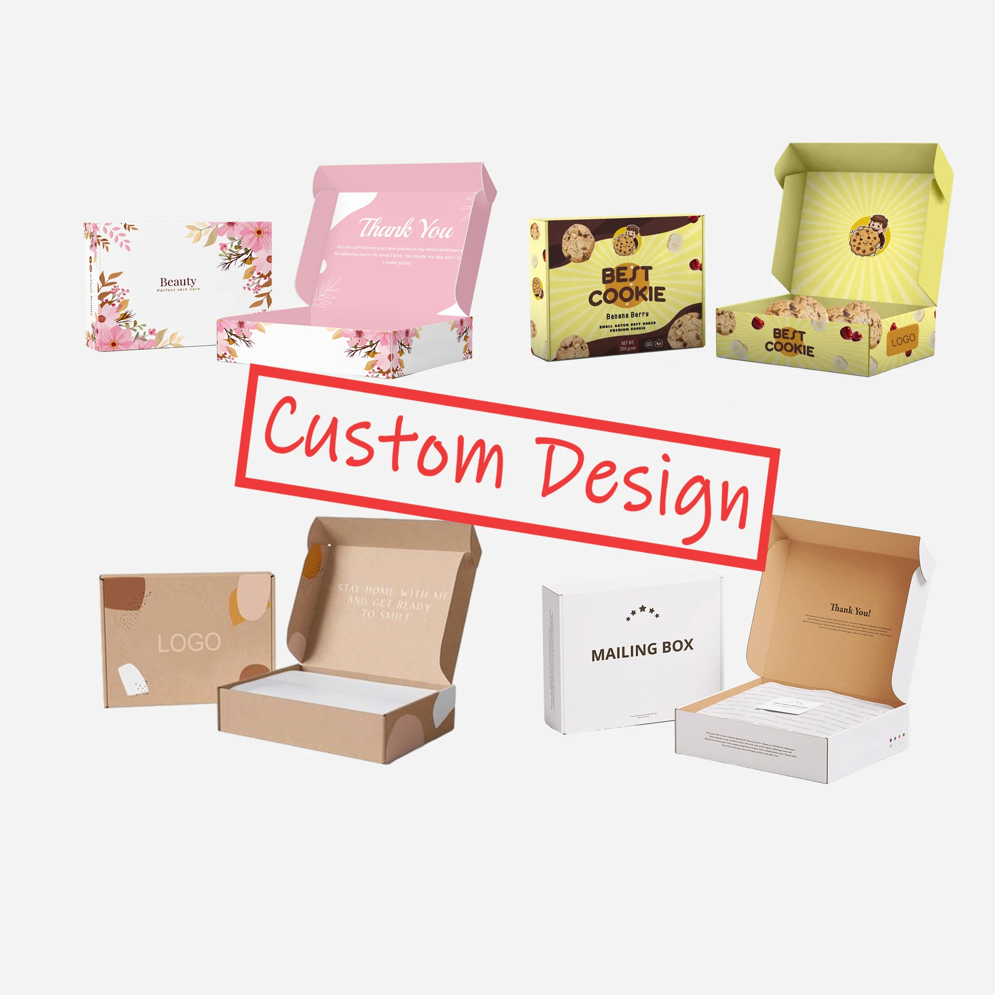 Custom Logo Eco Friendly Big Large Colorful Luxury Corrugated Express  Mailer Paper Packaging Shipping Box for Dress Clothing - Main Image
