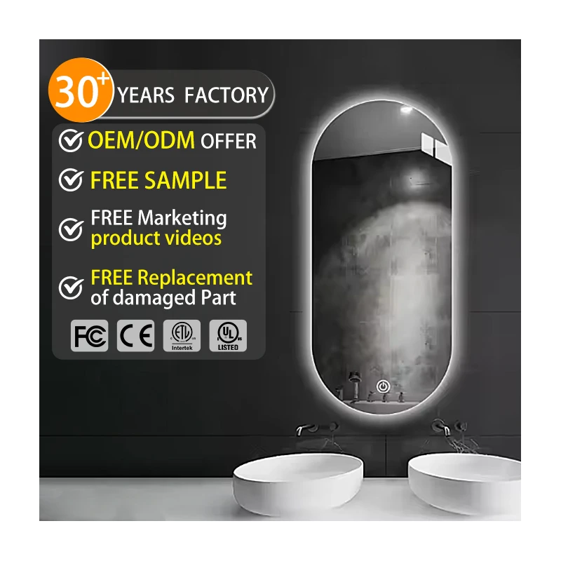 Quick Delivery Battery Run-way Led Mirror Smart Bathroom Mirror with Led Light for Villa Hotel Project With bluetooth