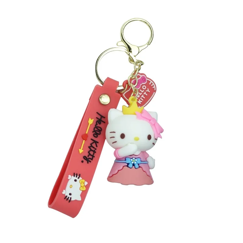 Hello Kitty PVC Keychain for Women Creative Cute Cat Couple Design for Students and Small Car Backpack Key Pendant