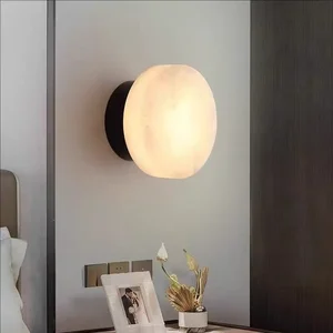 Modern High-End Creative Natural Marble Wall Lamp for Bedroom and Living Room for Hotel Corridors Stairs and Aisles
