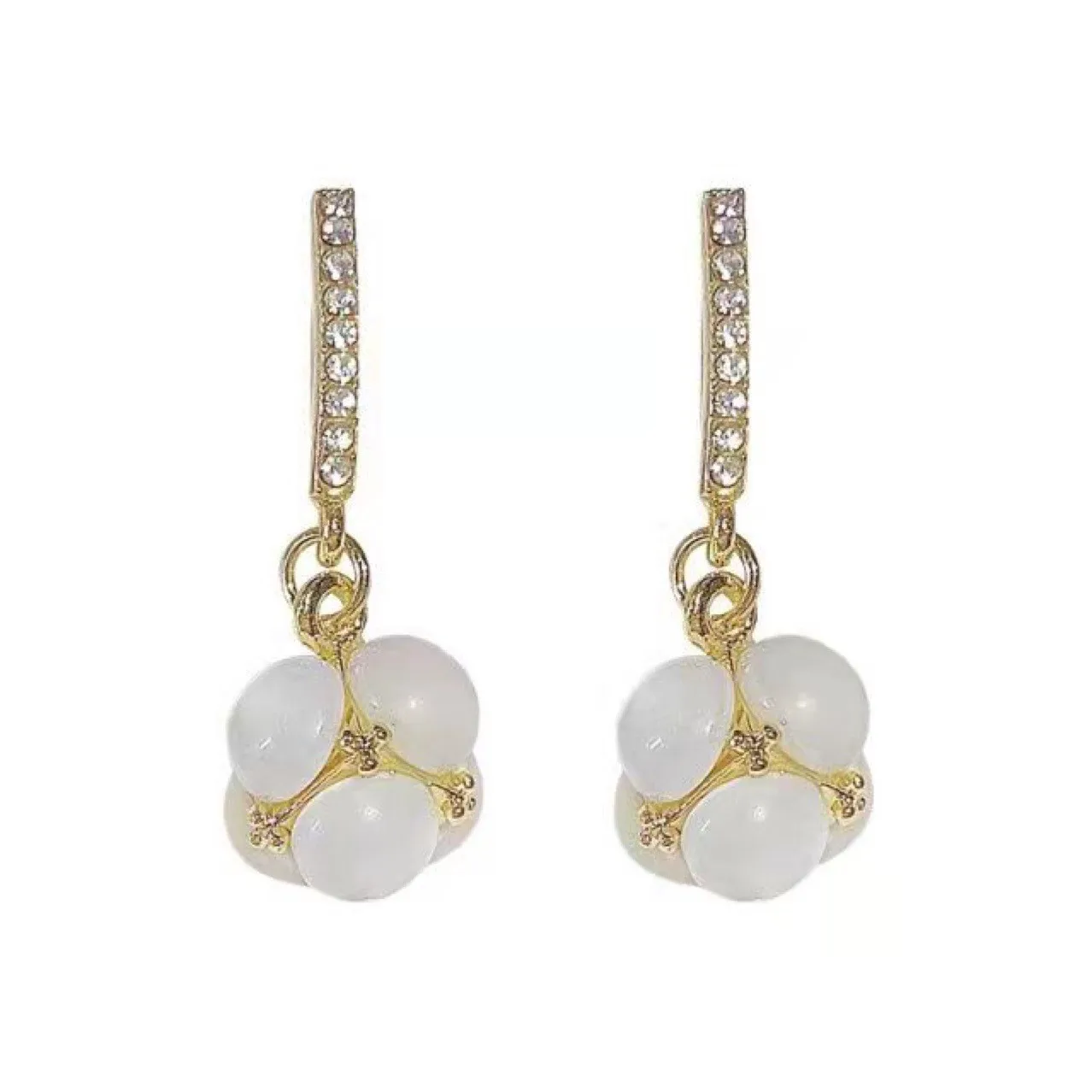 Elegant Crystal Cat Eye Dangle Earrings for Women