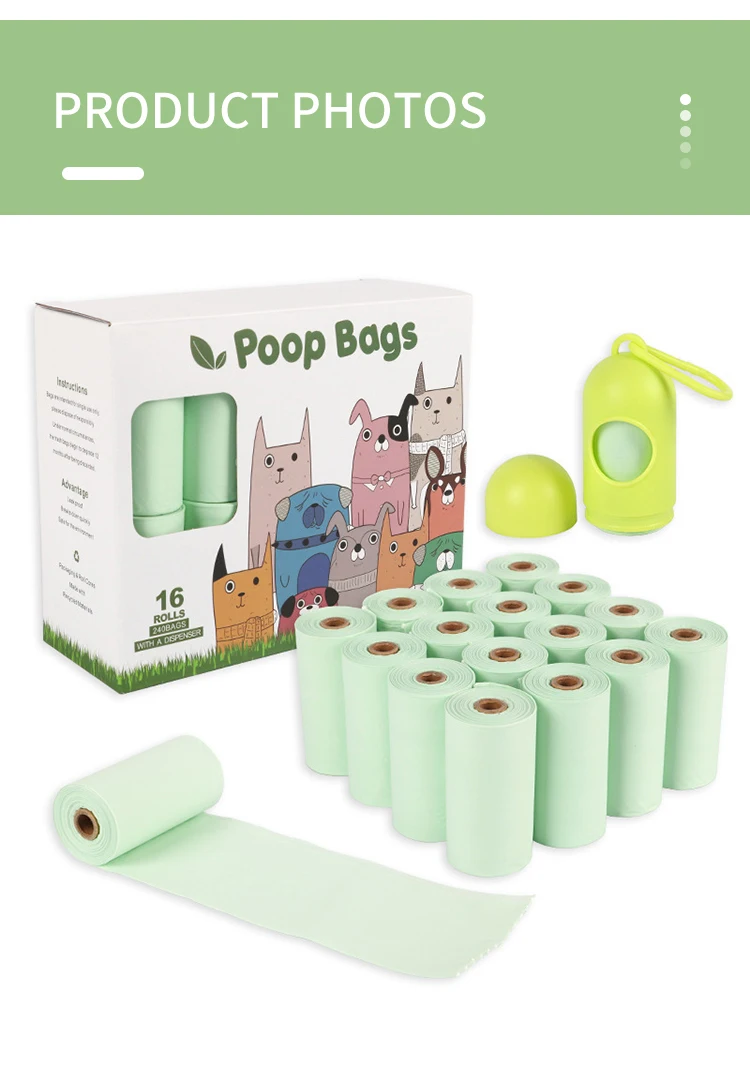 2022 New Wholesale Scented Eco Friendly Biodegradable Doggy Pet Poo Waste Bags Dog Poop Bag