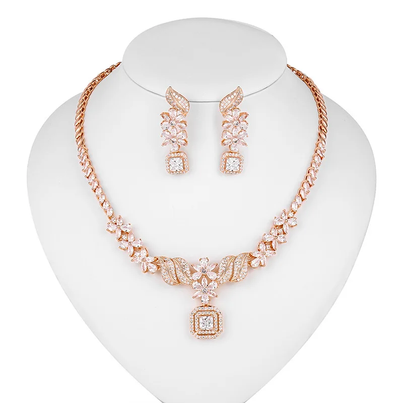 Luxury Jewellery Rose Gold Cz Flower 