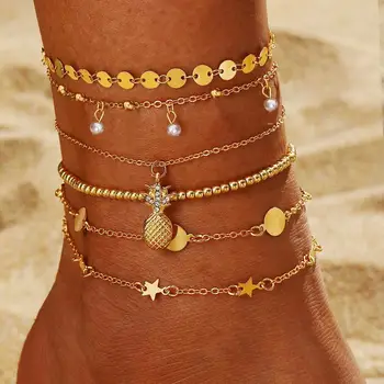 Simple and Versatile Stainless Steel Anklets Gold Plated Fashion Jewelry anklets for women
