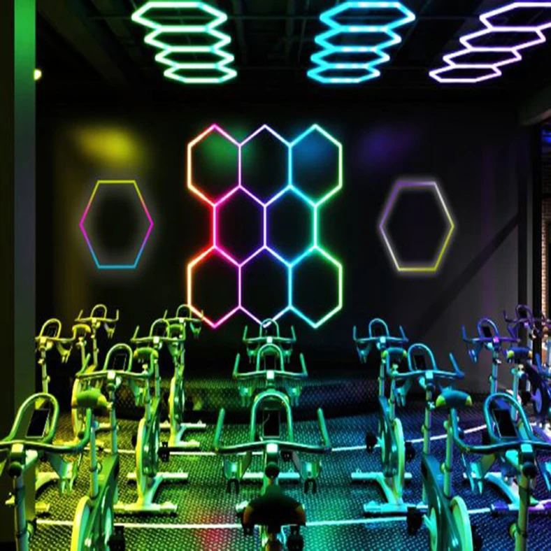Garage Hexagon Lights Multicolor Hexagonal Led Light Hexagon Retro Lights