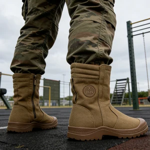 Spring Men's Fashionable Shoes Comfortable New Style Anti-Slip Waterproof Zipper Shoes Sturdy Odor-Free Walking Casual Mid-Shoes