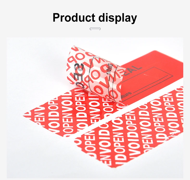 Total Transfer Custom Printing Tamper Proof Evident Void Seal Labels