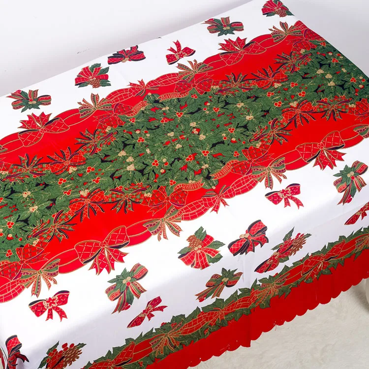 New Christmas Polyester Printed Tablecloths Waterproof Anti-Fouling Christmas Table Decorations for Weddings and Events