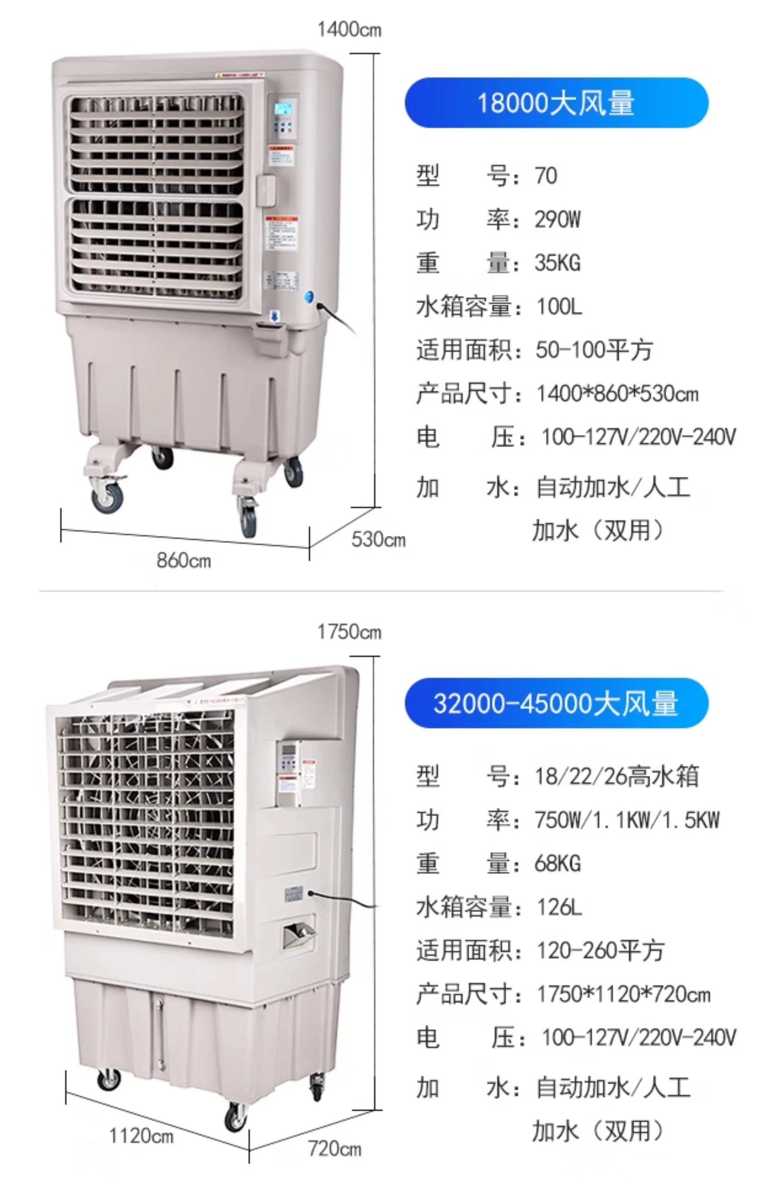 Desert Air Cooler, 153L, HOTEL - detail 22