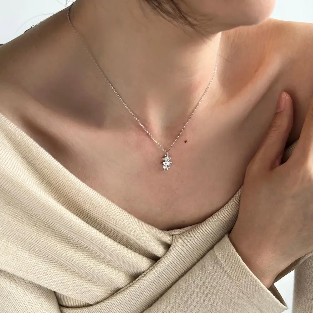 KAKODIY little boy doll pendant luxury 18K gold plated zircon jewelry 925 sterling silver couple necklace detail 4