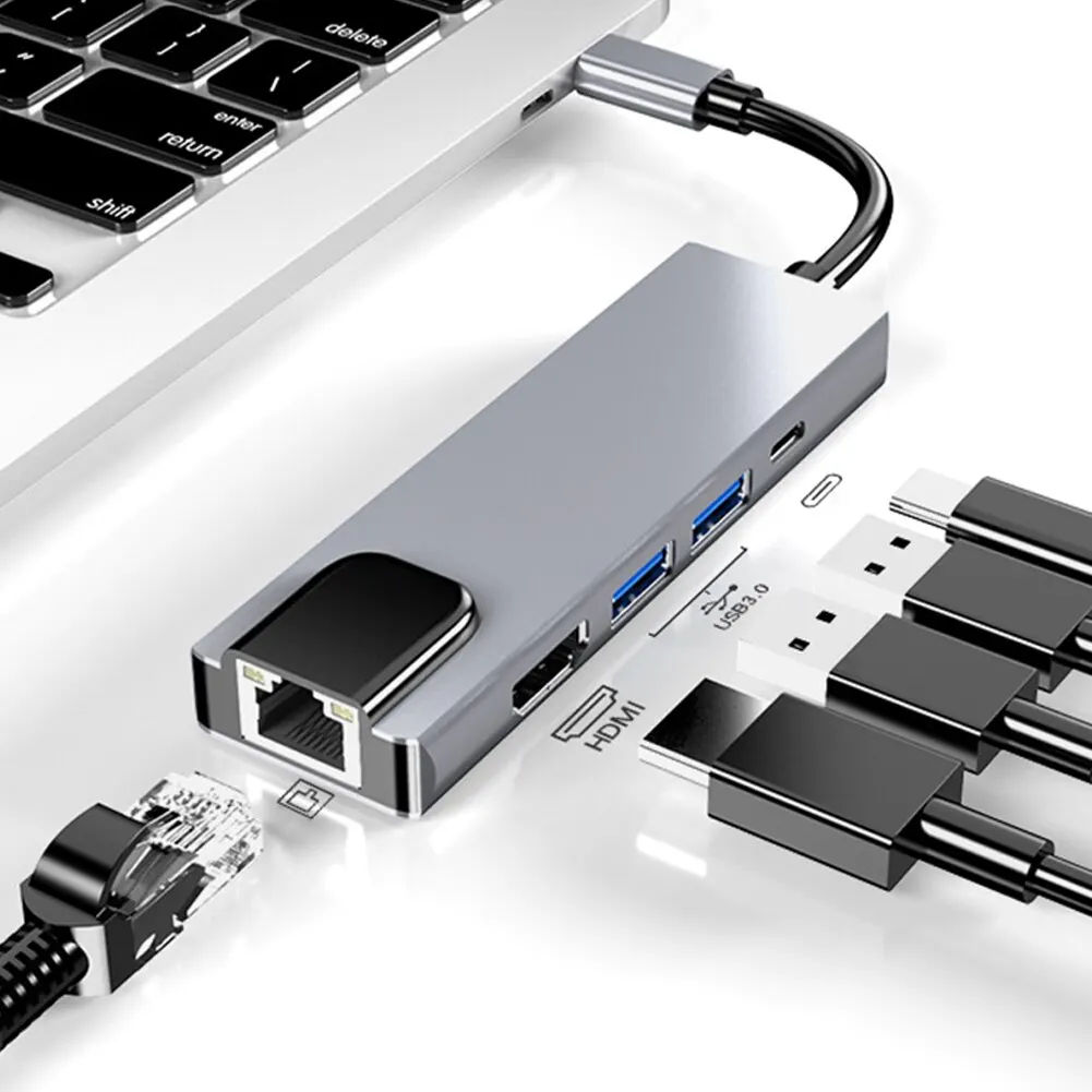 Buy Verilux Silver 5 In 1 Multi Port Adapter Type Usb C Hub with Hdmi  Output, for Macbook Pro, Macbook Air M1 Online at Best Prices in India -  JioMart.
