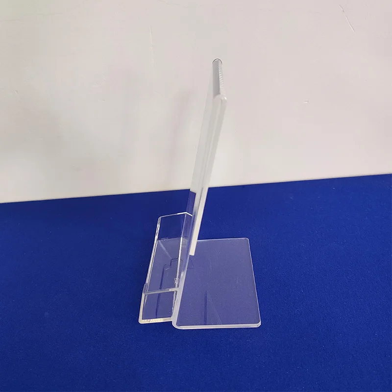 Transparent Acrylic Table Tent Sign Holder With Business Card Pocket