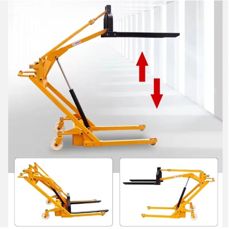 500kg 1.5m Folding Boom Crane Truck Portable Stacker Lift Electr Pallet Foldable Forklift