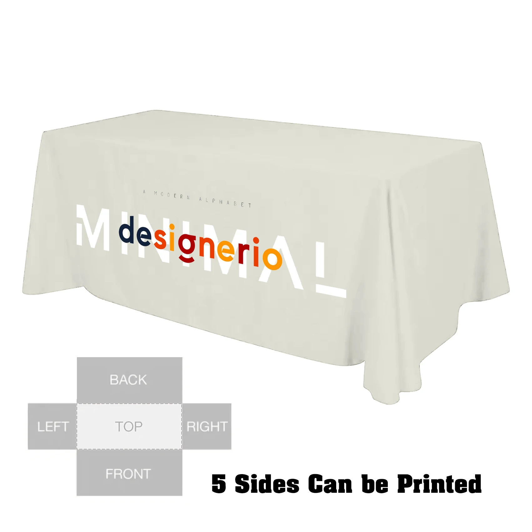 Custom Printed Rectangle Tablecloths 4ft 6ft 8ft for Business Advertising Events & Exhibitions Featuring Logo & Company Name