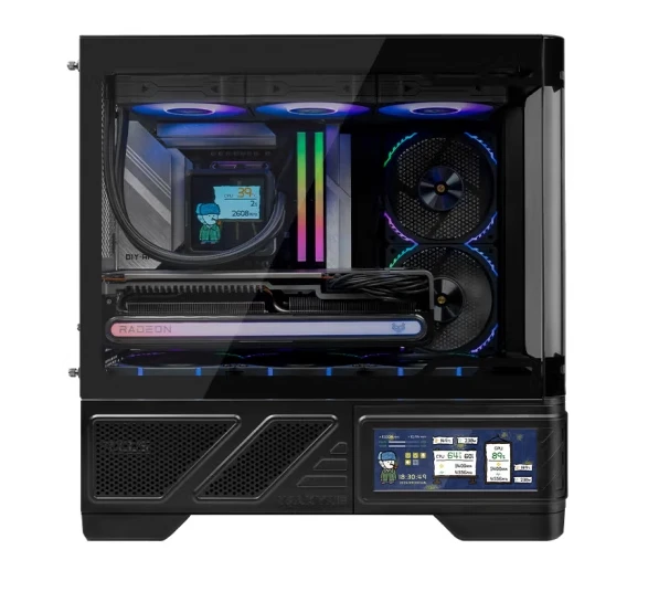Valkyrie VK03-M LCD White ATX Gaming Desktop Case with 360° Water