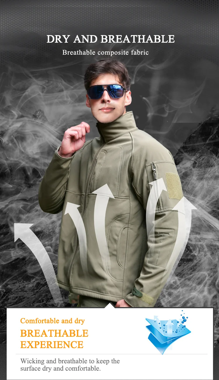 Waterproof Warm Fleece Polyester Hardshell Jacket Coat 