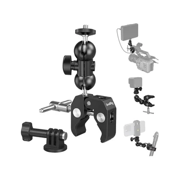 SMALLRIG Camera Mount Clamp Kit, Ball Head Magic Arm with Clamp, Super Clamp with Non-Slip Threads, for Gopro, Webcam, Camera