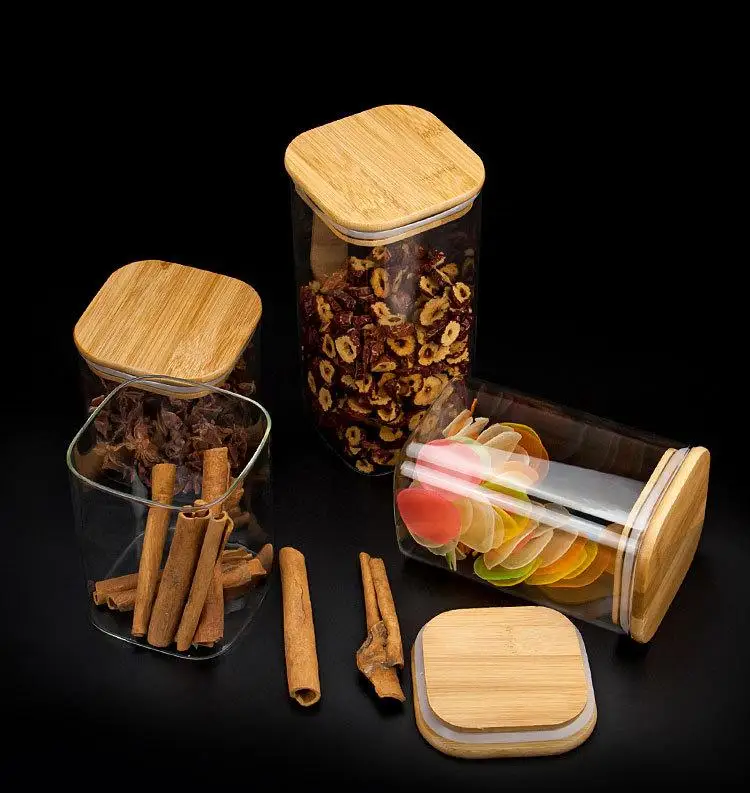 Borosilicate Glass Container with Bamboo Lid - 1300ML