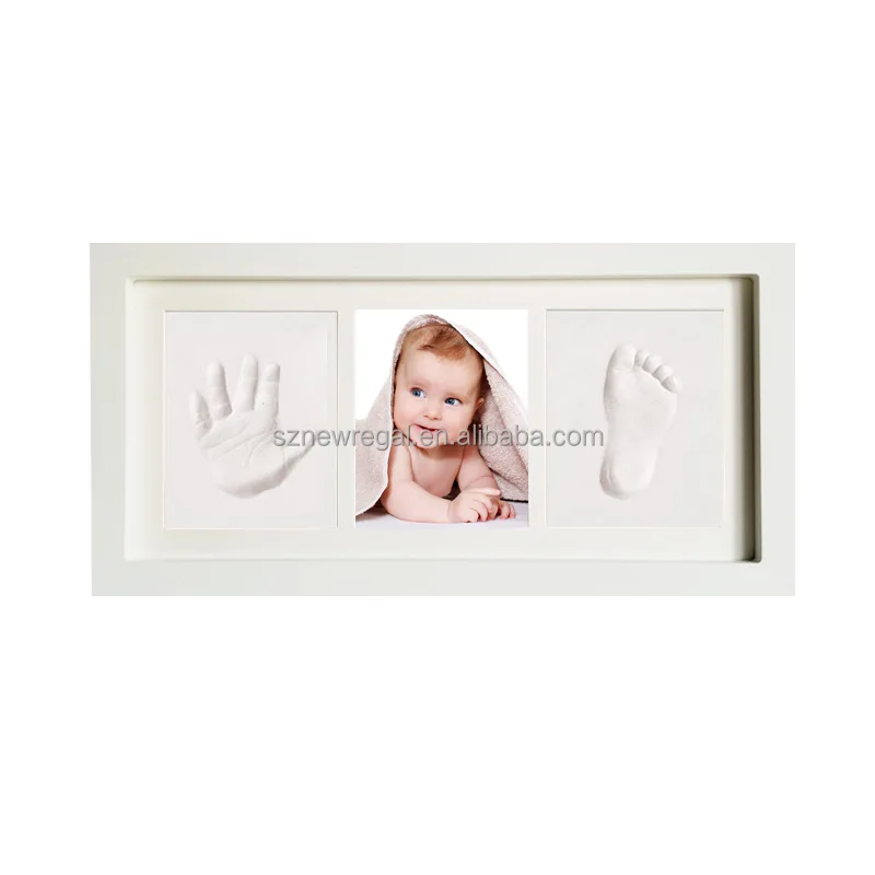 Baby Newborn Handprint Footprint Imprint Clean Touch Ink Pad Photo Frame Kit W8 