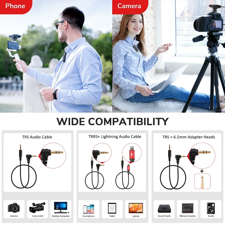 Pixel Lark X wireless lapel microphone handheld for video live photography, recording microphone intelligent noise reduction