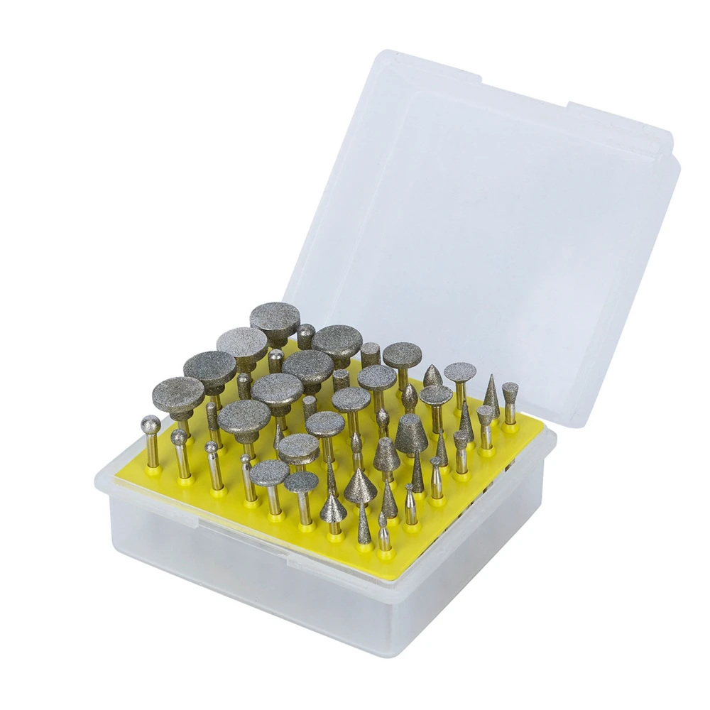 50 шт. набор абразивных насадок с алмазным покрытием и хвостовиком 1/8