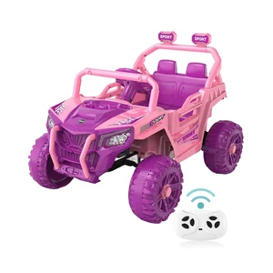 Battery Powered  Kids Ride-On Car Toy Vehicle Oversize Remote Control With 2 Big Seats Plastic for Boys Girls