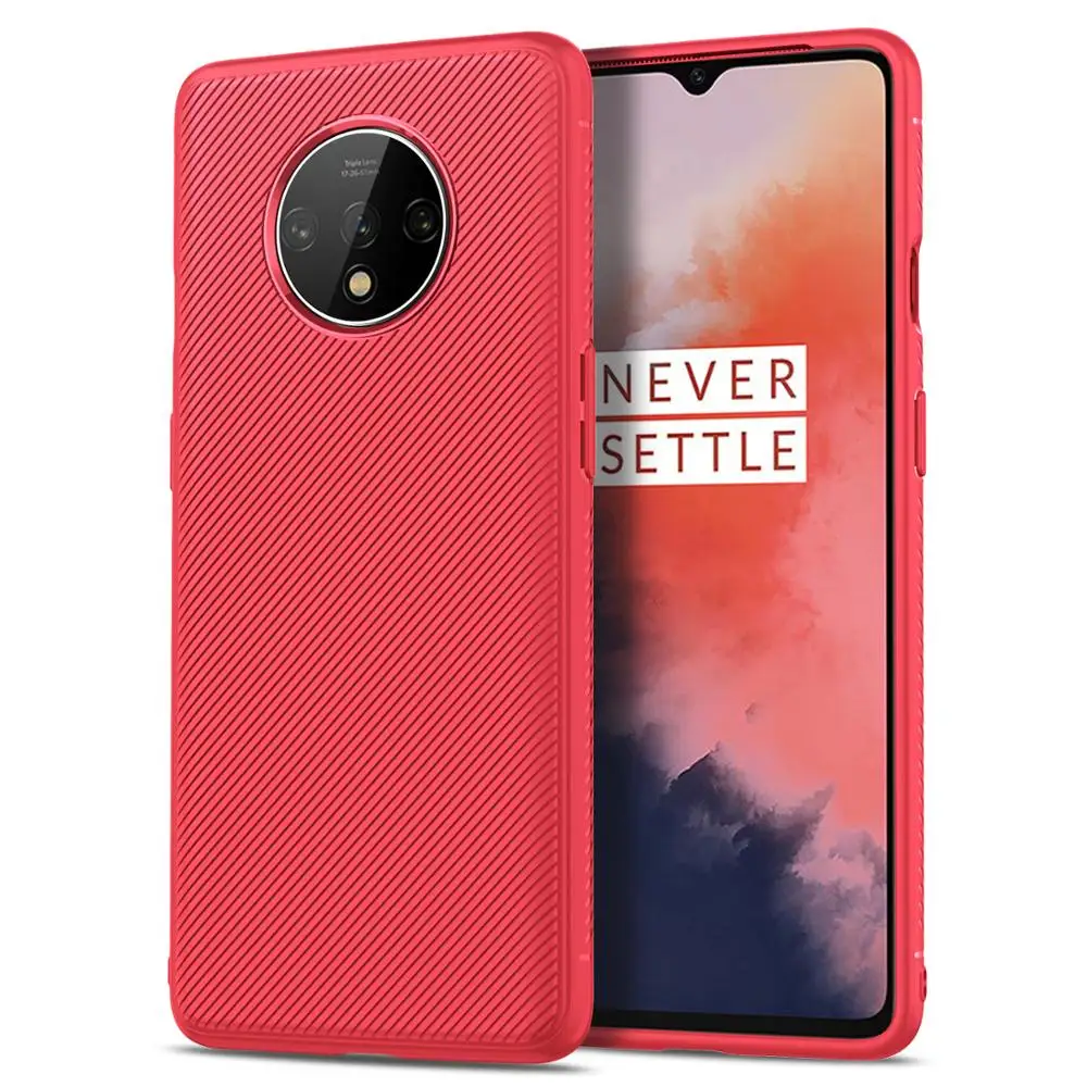 A065 YTIFOU Line Texture TPU Slim Armor Rubber Side case for Oneplus 7T 6T 5T Pro in Stock Fast Ship