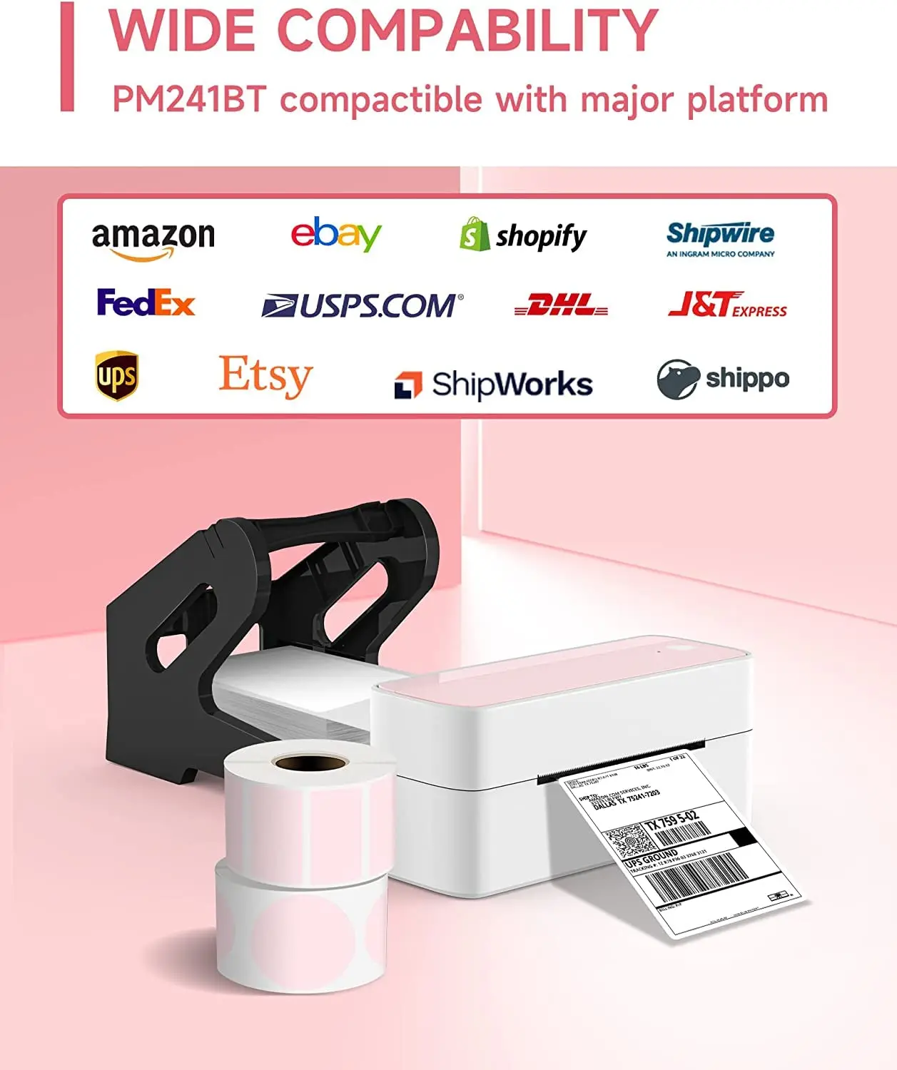 Desktop Phomemo Fast Printing USB 4inch Shipping Waybill Label Printer 104mm Thermal Barcode Label Printer for Dropshipping