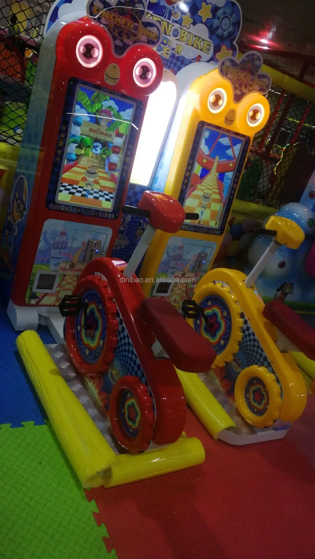 Dinibao Coin Operated Game Machines Chicken Bike Rider Ticket Lottery Arcade Machine for Amusement Park