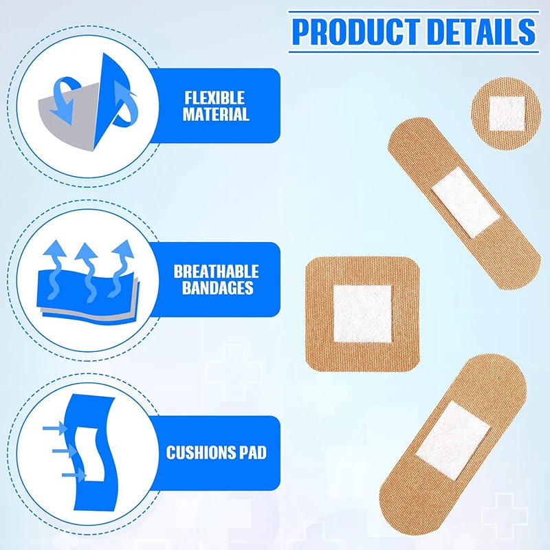custom printed waterproof skin color sport medical hemostatic plaster band-aid adhesive band aid