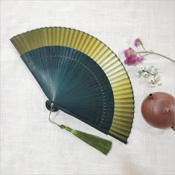 Bamboo Hand Fan Folding Fan Promotional Gift And Craft Customize Logo And Color Classic Antiqued Fan