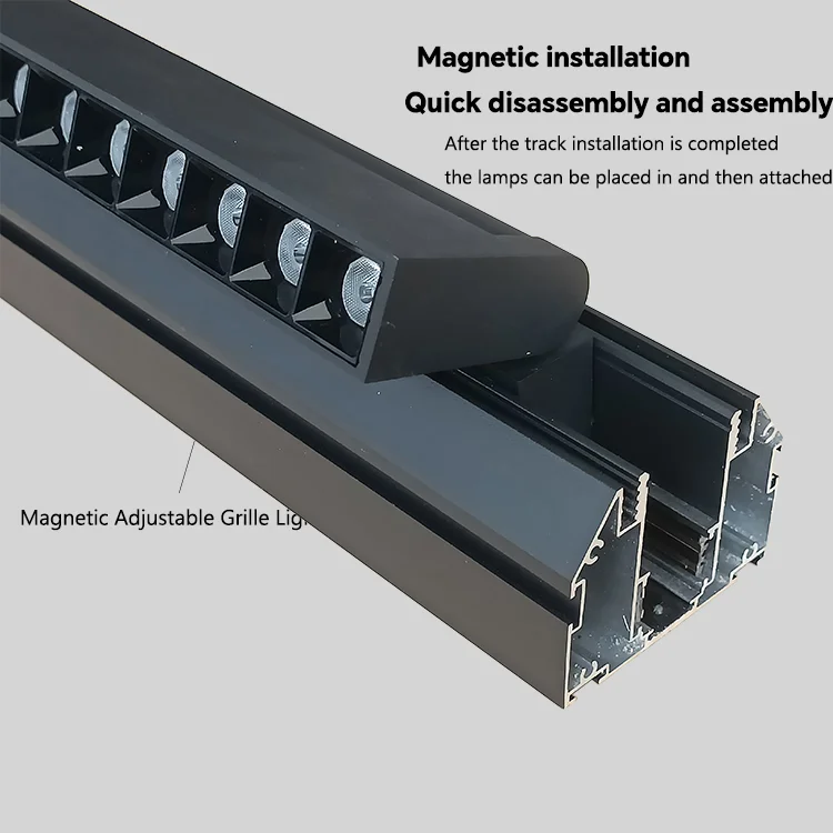 Smart Control FOXYGEN Custom Size Ultra Thin Linear Track Rail System LED Magnetic Track Light for Home Lighting Design supplier