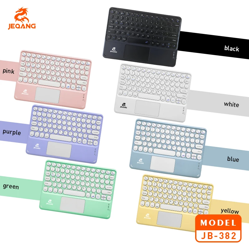 Jeqang Ultra-Thin Mini Keyboard with Touch Pad Charging Optical Mini Keyboard for Table and Laptops-New Product