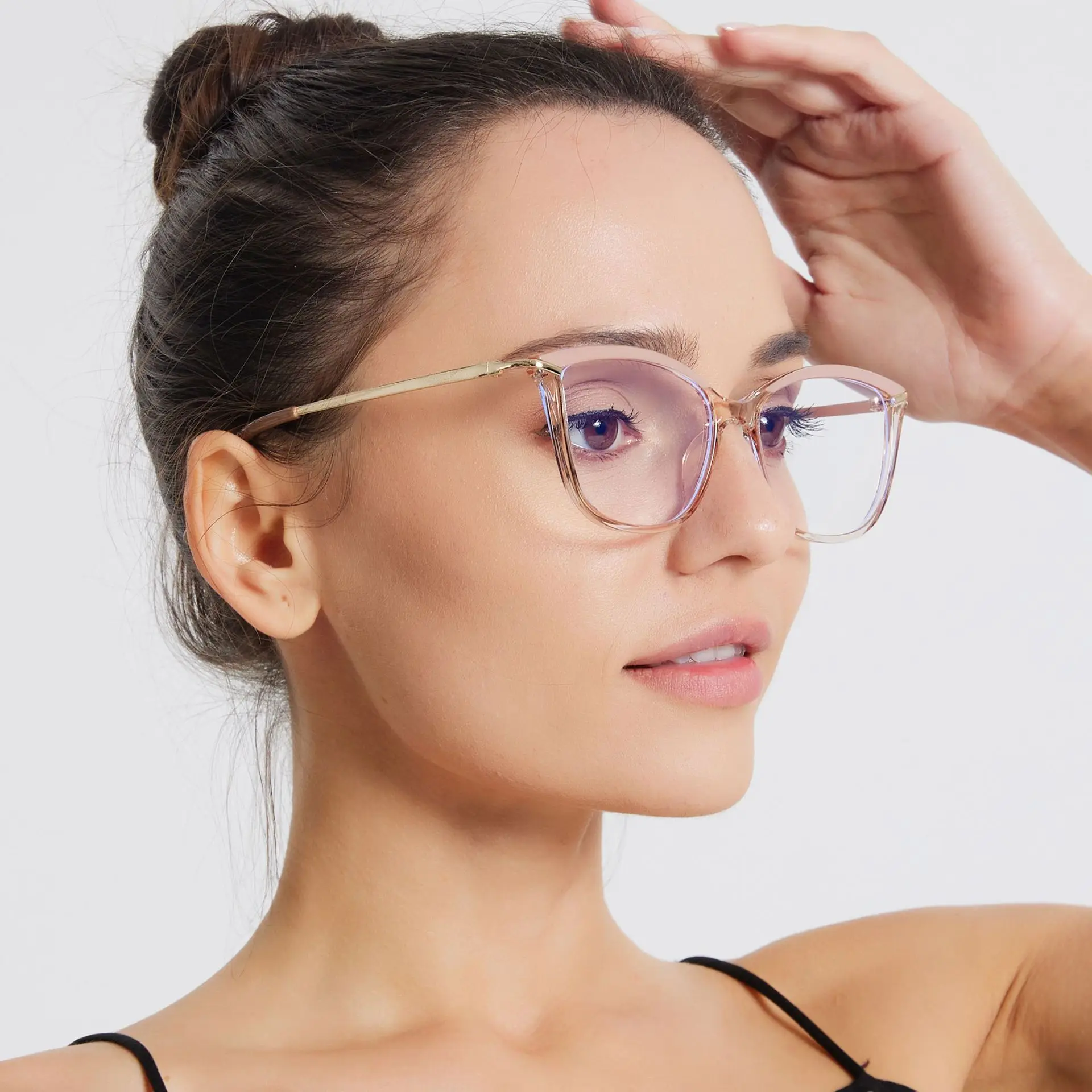 Cat Eye Computer Glasses Anti Blue Light Colorful Frame Eyewear TR90 Blue Light Blocking Eyeglasses Frames