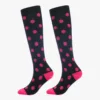 Black background with magenta polka dots